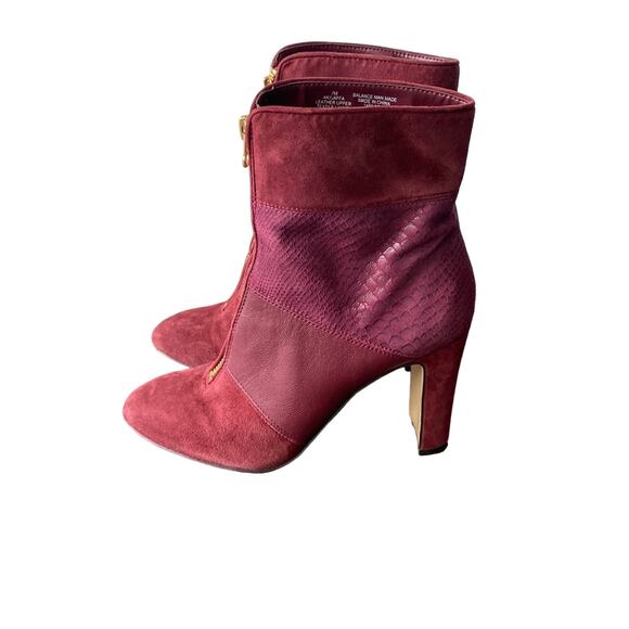 Anne Klein Shoes - ANNE KLEIN Leather Boots Women's Size 7 Red Leather Snake Print Heeled Boot Fall